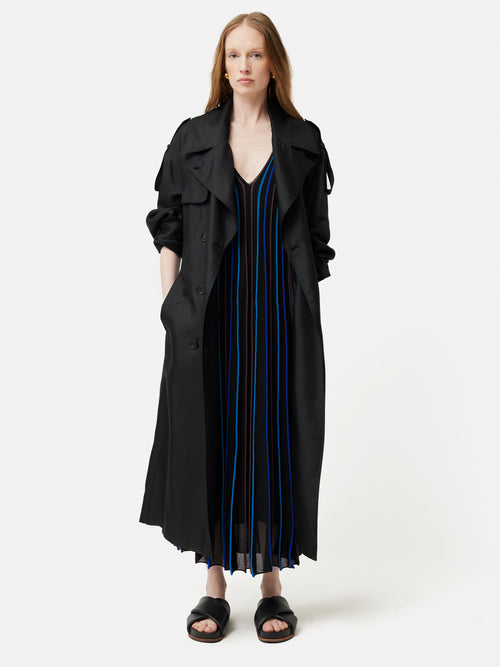 Sunray Stripe Knitted Dress | Black