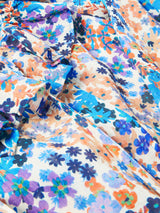 Rave Floral Cotton Crinkle Top | Blue