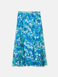 Rave Floral Crinkle Skirt | Blue