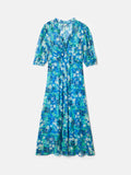 Rave Floral Crinkle Dress | Blue