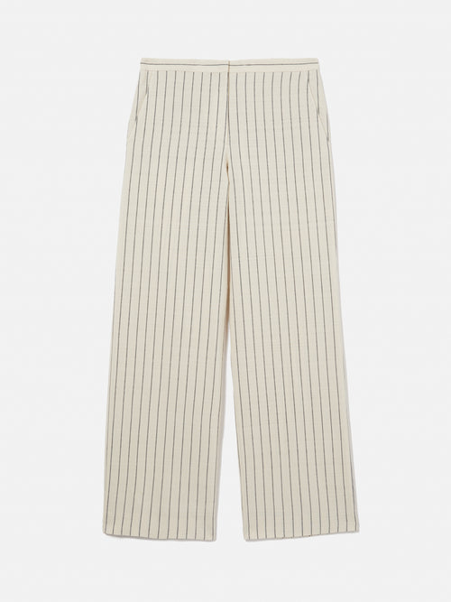 Italian Pinstripe Trouser | White