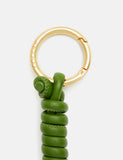 Knotted Leather Keyring | Green