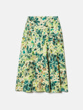 Clouded Leopard Linen Blend Skirt | Green
