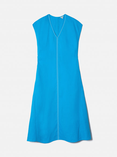 Linen Midi Dress | Blue