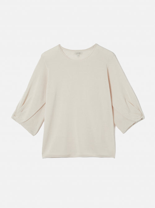 Twist Sleeve Knitted Top | Cream