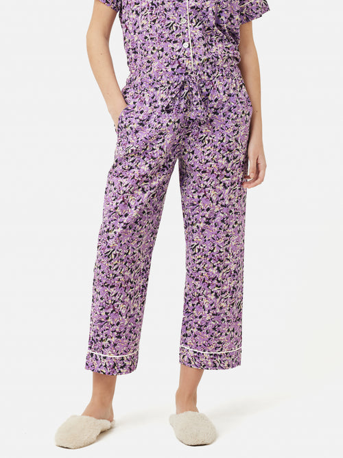 Brushwork Cropped Pyjama | Purple