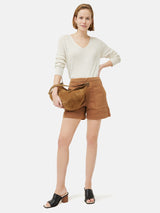 Denim Patch Pocket Shorts | Tan