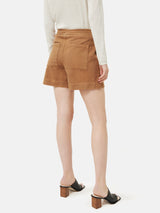 Denim Patch Pocket Shorts | Tan