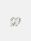 Chunky Square Hoop Earring | Silver