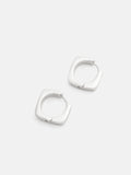 Chunky Square Hoop Earring | Silver