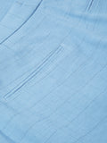 Mason Italian Linen Checked Trouser | Blue