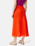 Linen Asymmetric Skirt | Orange