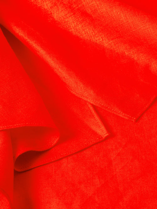 Linen Asymmetric Skirt | Orange