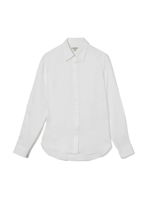Linen Long Sleeve Shirt | White