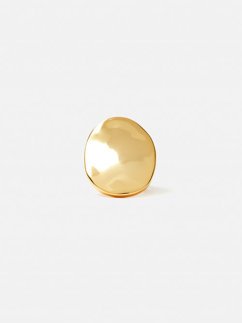 Hammered Disc Ring | Gold