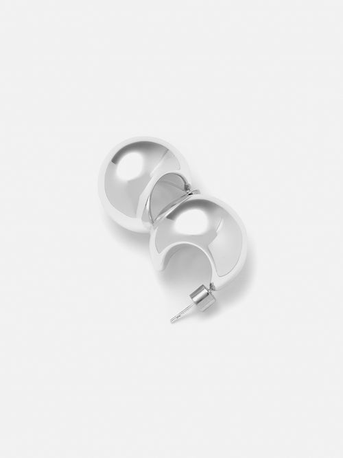 Chunky Dome Earrings | Silver
