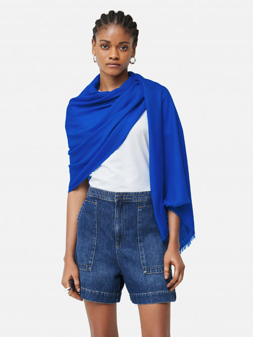 Wool Silk Pashmina | Blue