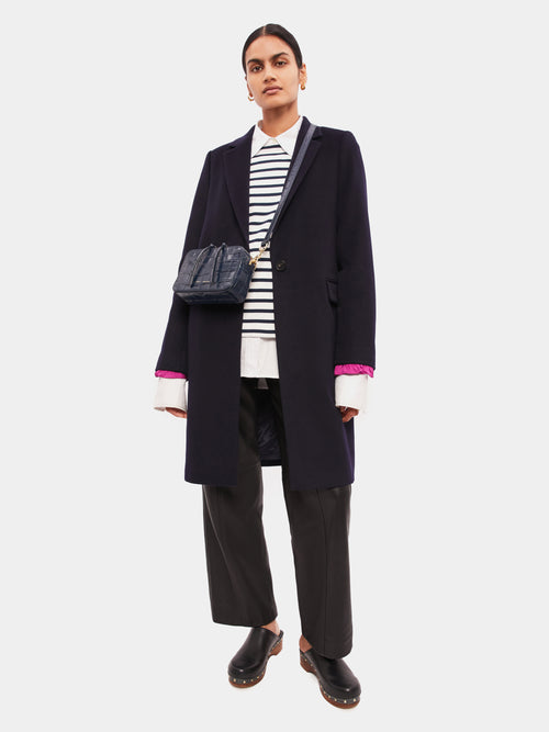 Relaxed Wool City Coat | Navy
