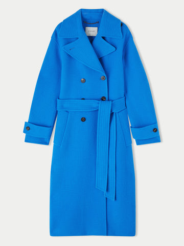 Slade Wool Double Faced Trench | Blue – Jigsaw