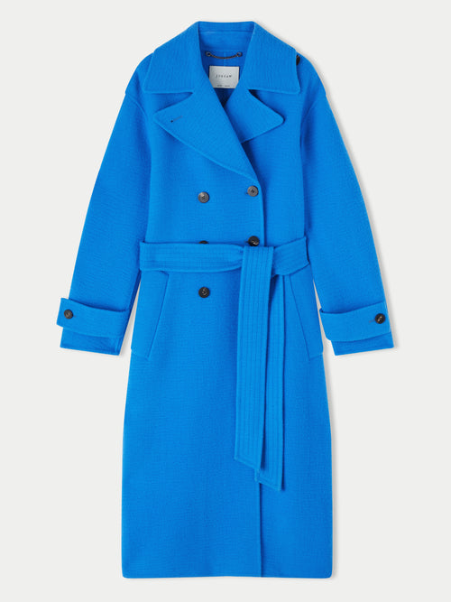 Slade Wool Double Faced Trench | Blue